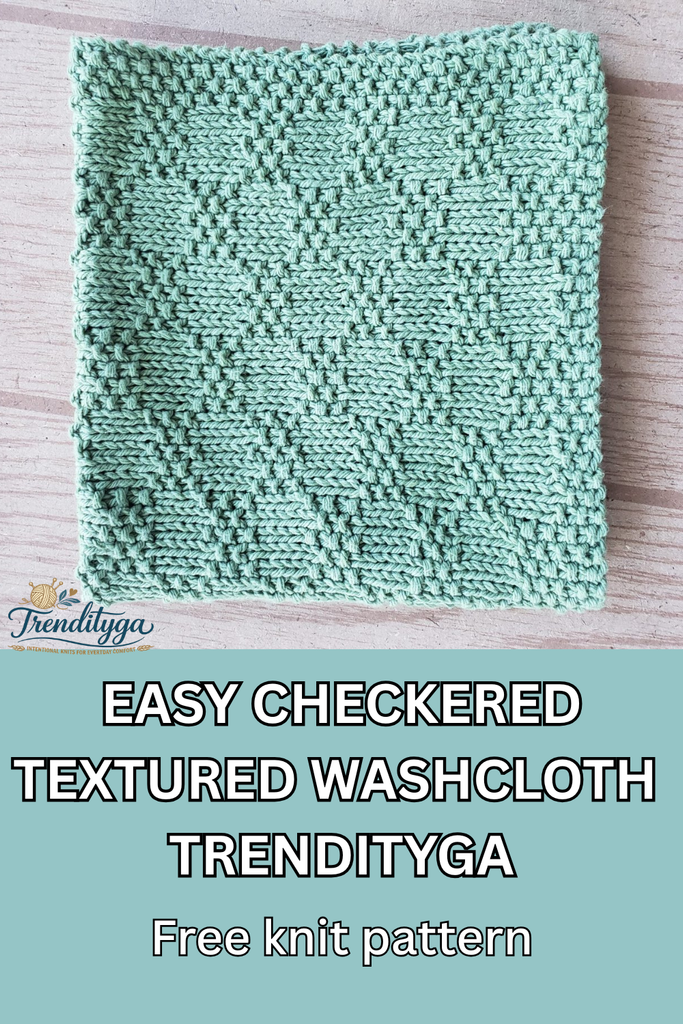 Checkered Textured Washcloth (16x16 Knit Pattern) checkered textured washcloth