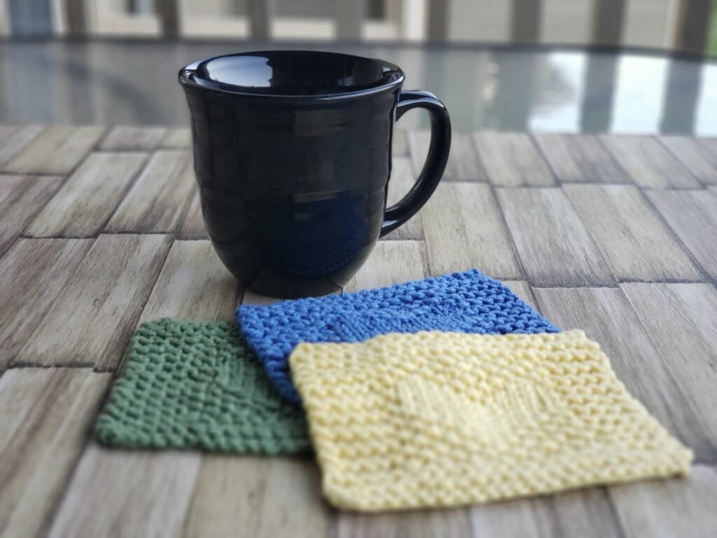 Everyday Comforts Heart Coaster: An Easy Knit Coaster Pattern for Beginners heart coaster set