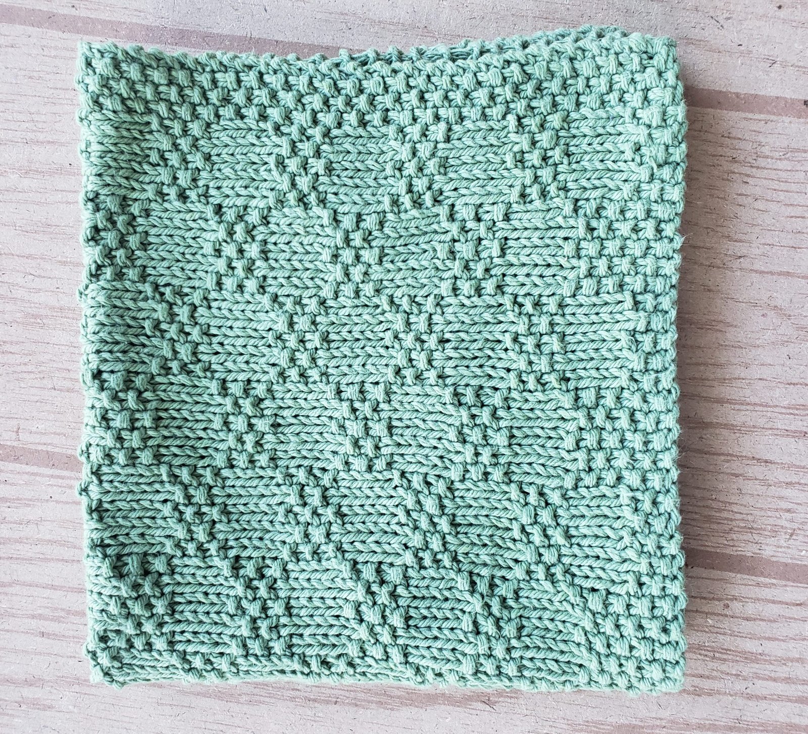 Checkered Textured Washcloth (16x16 Knit Pattern) folded textured wash cloth