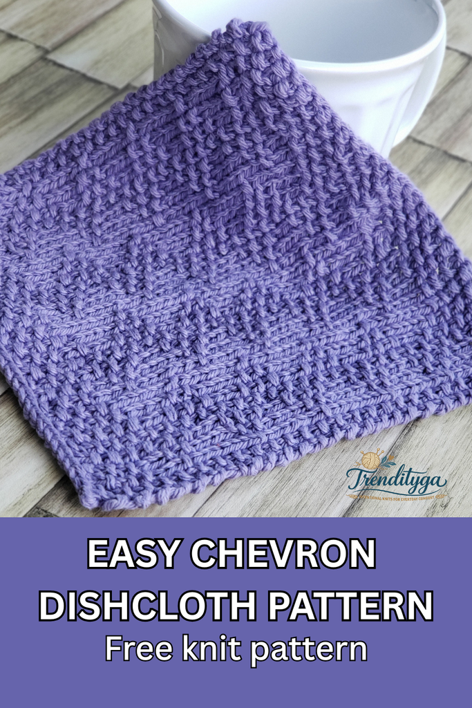 Chevron Trail Dishcloth: A Quick Beginner Knit Pattern Free easy chevron dishcloth knitting pattern pin for beginners