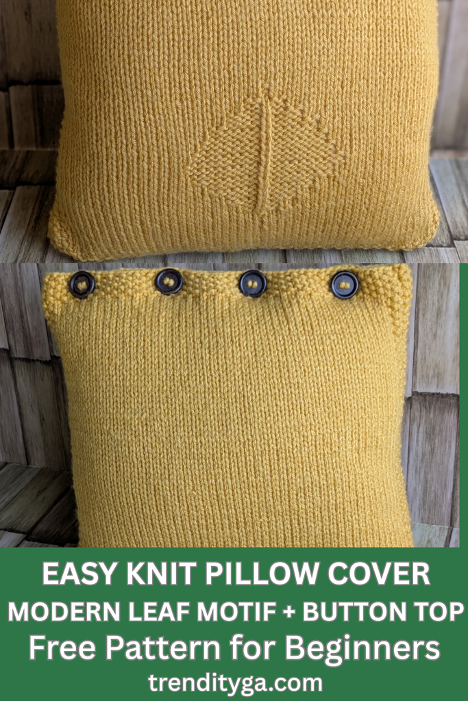 The Goldenrod Leaf Pillow: Free Knit Pillow Cover Pattern goldenrod leaf pillow cover